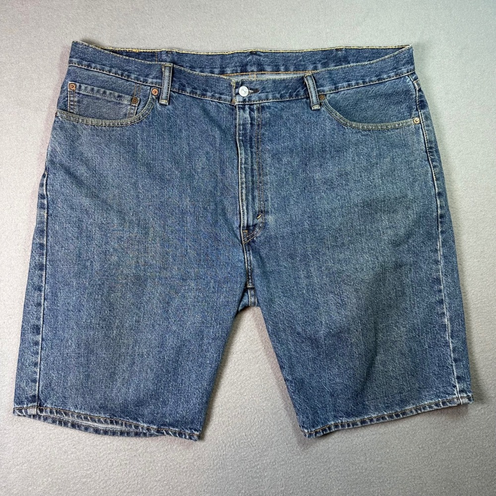 Levi's 505 Regular Fit Denim Shorts Mens 42 Blue Medium Wash Jean Shorts 1793